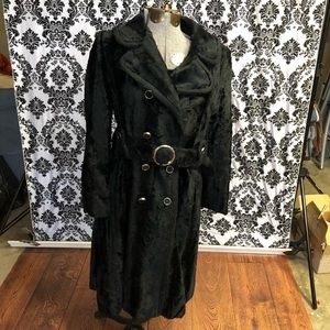 Vintage Sears Black Faux Fur Jacket